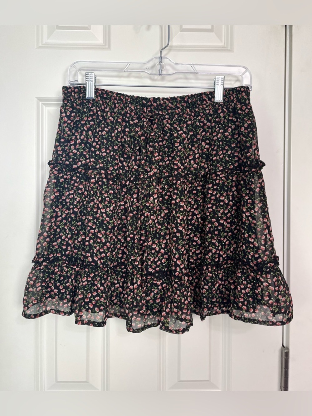 Sienna Sky Floral Ruffle Tiered Mini Skirt
